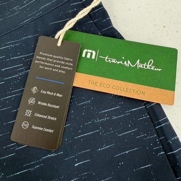 NWT Travis Mathew Solo Trip Dress Blues Eco Hybrid Performance Shorts, Size 40 - Picture 2 of 11